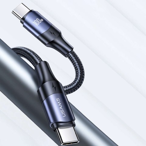 Usams Kabel przewód USAMS USB-C do USB-C 100W PD Fast Charge QC FCP 3m Czarny Usams Kabel przewód USAMS USB-C do USB-C 100W PD Fast Charge QC FCP 3m Czarny