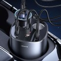 Usams Rozdzielacz rozgałęźnik gniazda zapalniczki USAMS ładowarka samochodowa 2x USB + 1x USB-C 245W Szary