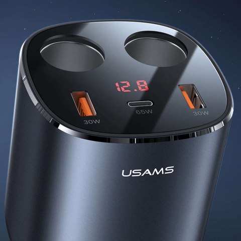 Usams Rozdzielacz rozgałęźnik gniazda zapalniczki USAMS ładowarka samochodowa 2x USB + 1x USB-C 245W Szary Usams Rozdzielacz rozgałęźnik gniazda zapalniczki USAMS ładowarka samochodowa 2x USB + 1x USB-C 245W Szary