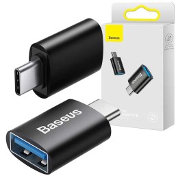 Baseus Adapter przejściówka Baseus Mini OTG Adaptor USB-A do USB-C Typ C Czarny