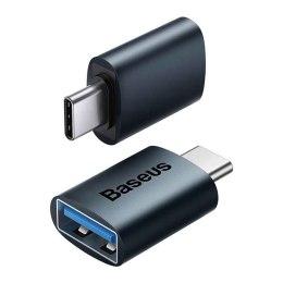 Baseus Adapter przejściówka Baseus Mini OTG Adaptor USB-A do USB-C Typ C Niebieski