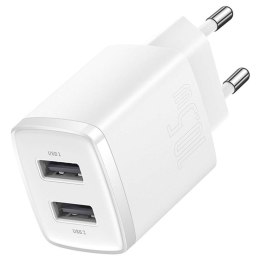 Baseus Mocna Ładowarka sieciowa Baseus Compact 2x USB 2.1A 10.5W Biała