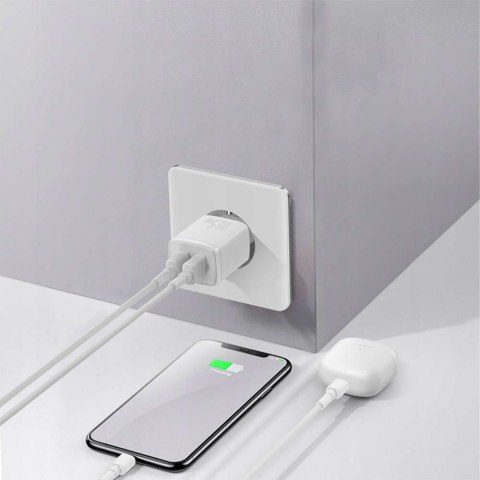 Baseus Mocna Ładowarka sieciowa Baseus Compact 2x USB 2.1A 10.5W Biała Baseus Mocna Ładowarka sieciowa Baseus Compact 2x USB 2.1A 10.5W Biała