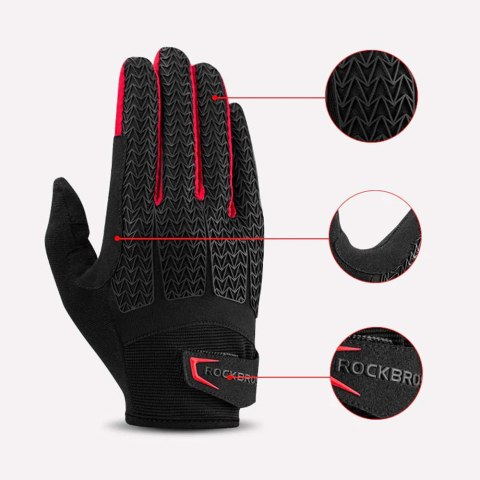 RockBros Rękawiczki rowerowe L RockBros rękawice na rower S169-1BR-L Czarno-Czerwone RockBros Rękawiczki rowerowe L RockBros rękawice na rower S169-1BR-L Czarno-Czerwone