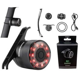 RockBros Tylna lampka rowerowa wodoodporna RockBros Q1 7x kolor LED USB pod siodełko oświetlenie światło na tył