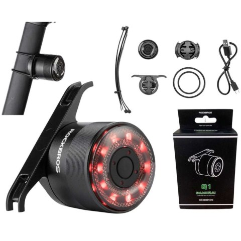 RockBros Tylna lampka rowerowa wodoodporna RockBros Q1 7x kolor LED USB pod siodełko oświetlenie światło na tył RockBros Tylna lampka rowerowa wodoodporna RockBros Q1 7x kolor LED USB pod siodełko oświetlenie światło na tył