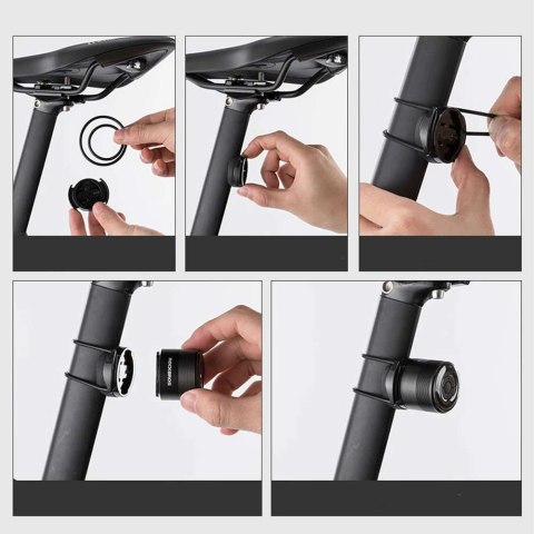 RockBros Tylna lampka rowerowa wodoodporna RockBros Q1 7x kolor LED USB pod siodełko oświetlenie światło na tył RockBros Tylna lampka rowerowa wodoodporna RockBros Q1 7x kolor LED USB pod siodełko oświetlenie światło na tył