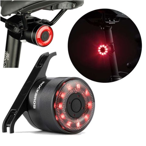RockBros Tylna lampka rowerowa wodoodporna RockBros Q1 7x kolor LED USB pod siodełko oświetlenie światło na tył RockBros Tylna lampka rowerowa wodoodporna RockBros Q1 7x kolor LED USB pod siodełko oświetlenie światło na tył