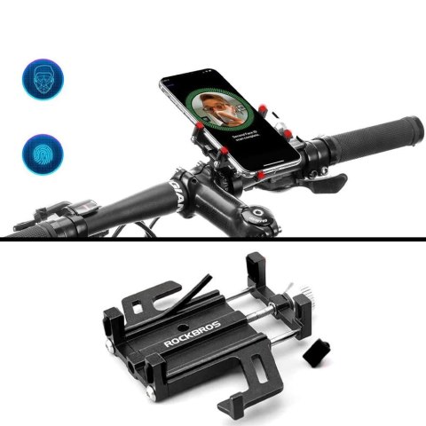 RockBros Uchwyt rowerowy RockBros 699-BK na kierownicę do telefonu na rower motor hulajnogę Czarny RockBros Uchwyt rowerowy RockBros 699-BK na kierownicę do telefonu na rower motor hulajnogę Czarny