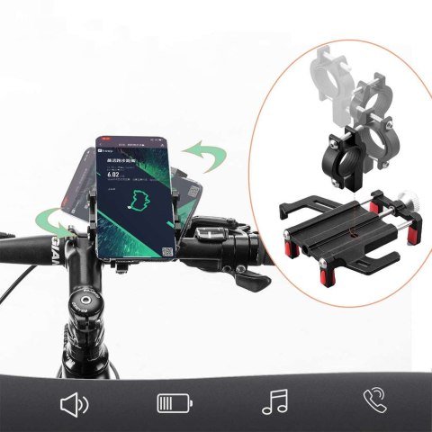 RockBros Uchwyt rowerowy RockBros 699-BK na kierownicę do telefonu na rower motor hulajnogę Czarny RockBros Uchwyt rowerowy RockBros 699-BK na kierownicę do telefonu na rower motor hulajnogę Czarny