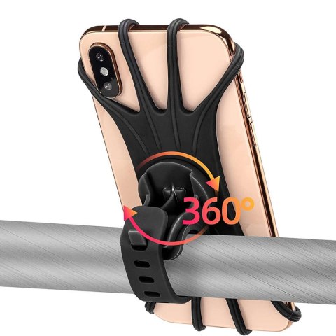 RockBros Uchwyt rowerowy silikonowy RockBros LF436BK na rower motocykl hulajnogę na kierownicę do telefonu Czarny RockBros Uchwyt rowerowy silikonowy RockBros LF436BK na rower motocykl hulajnogę na kierownicę do telefonu Czarny