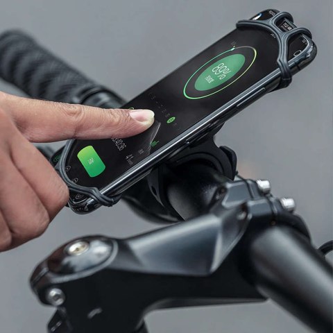 RockBros Uchwyt rowerowy silikonowy RockBros LF436BK na rower motocykl hulajnogę na kierownicę do telefonu Czarny RockBros Uchwyt rowerowy silikonowy RockBros LF436BK na rower motocykl hulajnogę na kierownicę do telefonu Czarny