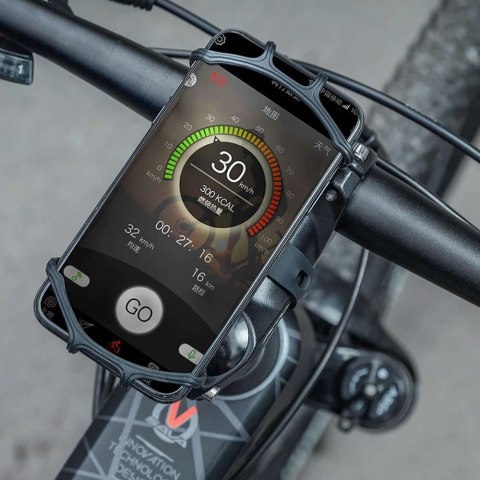 RockBros Uchwyt rowerowy silikonowy RockBros LF436BK na rower motocykl hulajnogę na kierownicę do telefonu Czarny RockBros Uchwyt rowerowy silikonowy RockBros LF436BK na rower motocykl hulajnogę na kierownicę do telefonu Czarny