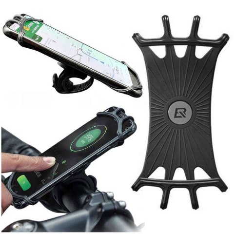 RockBros Uchwyt rowerowy silikonowy RockBros LF436BK na rower motocykl hulajnogę na kierownicę do telefonu Czarny RockBros Uchwyt rowerowy silikonowy RockBros LF436BK na rower motocykl hulajnogę na kierownicę do telefonu Czarny