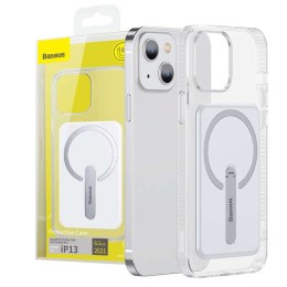 Baseus Etui do iPhone 13 do MagSafe Baseus Crystal Magnetic z podstawką Przezroczyste