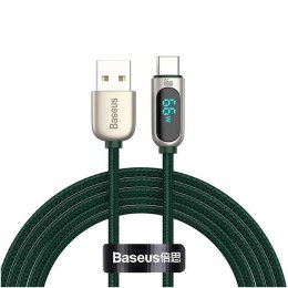 Baseus Kabel 2m Baseus Display Fast Charging USB-A do USB-C 66W wyświetlacz 2m Zielony