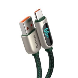 Baseus Kabel 2m Baseus Display Fast Charging USB-A do USB-C 66W wyświetlacz 2m Zielony