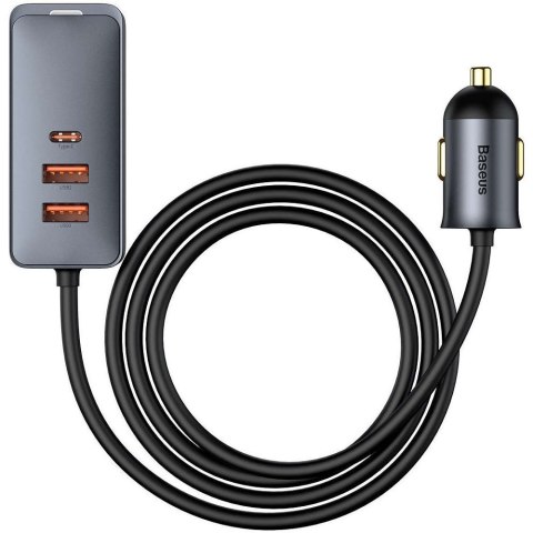 Baseus Ładowarka samochodowa Baseus Share Together z przedłużaczem 3x USB + USB-C 120W Szara Baseus Ładowarka samochodowa Baseus Share Together z przedłużaczem 3x USB + USB-C 120W Szara