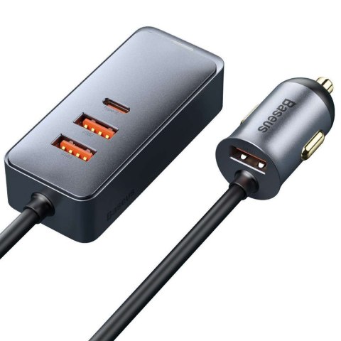 Baseus Ładowarka samochodowa Baseus Share Together z przedłużaczem 3x USB + USB-C 120W Szara Baseus Ładowarka samochodowa Baseus Share Together z przedłużaczem 3x USB + USB-C 120W Szara