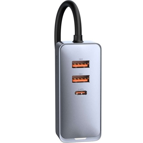 Baseus Ładowarka samochodowa Baseus Share Together z przedłużaczem 3x USB + USB-C 120W Szara Baseus Ładowarka samochodowa Baseus Share Together z przedłużaczem 3x USB + USB-C 120W Szara