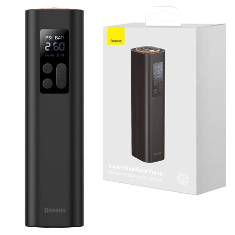 Baseus Mini kompresor samochodowy sprężarka Baseus Air Pump pompka do kół lampka LED Czarny Baseus Mini kompresor samochodowy sprężarka Baseus Air Pump pompka do kół lampka LED Czarny