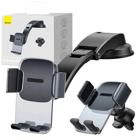 Baseus Uchwyt samochodowy do auta Baseus Easy Control Clamp do kratki na kokpit Czarny Baseus Uchwyt samochodowy do auta Baseus Easy Control Clamp do kratki na kokpit Czarny