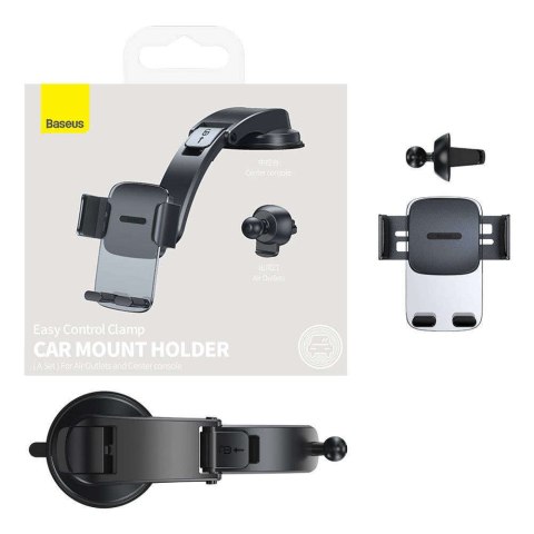 Baseus Uchwyt samochodowy do auta Baseus Easy Control Clamp do kratki na kokpit Czarny Baseus Uchwyt samochodowy do auta Baseus Easy Control Clamp do kratki na kokpit Czarny