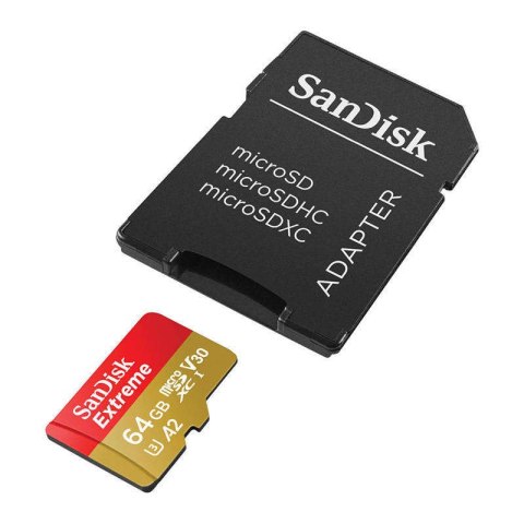 SanDisk Karta pamięci SANDISK EXTREME microSDXC 64 GB 170/80 MB/s UHS-I U3 (SDSQXAH-064G-GN6MA) SanDisk Karta pamięci SANDISK EXTREME microSDXC 64 GB 170/80 MB/s UHS-I U3 (SDSQXAH-064G-GN6MA)