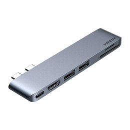UGreen Adapter 6 w 1 UGREEN CM380 Hub USB-C dla MacBook Air / Pro (szary)
