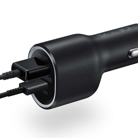 Samsung Oryginalna Ładowarka do samochodu Samsung EP-L4020NBEGEU USB + TYPE-C 15W/ 25W Czarna Samsung Oryginalna Ładowarka do samochodu Samsung EP-L4020NBEGEU USB + TYPE-C 15W/ 25W Czarna