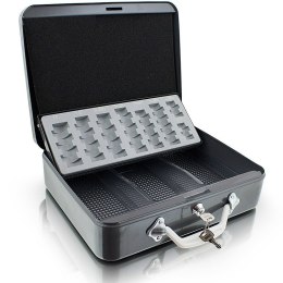 E-hurtownia Kasetka na Gotówkę 30 cm Metalowa z Tacką na Bilon Euro i Kluczem Bituxx