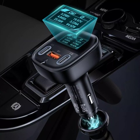 Acefast Acefast ładowarka samochodowa 101W 2x USB Typ C / USB, PPS, Power Delivery, Quick Charge 4.0, AFC, FCP czarny (B5) Acefast Acefast ładowarka samochodowa 101W 2x USB Typ C / USB, PPS, Power Delivery, Quick Charge 4.0, AFC, FCP czarny (B5)