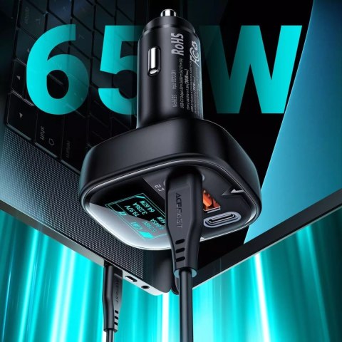 Acefast Acefast ładowarka samochodowa 101W 2x USB Typ C / USB, PPS, Power Delivery, Quick Charge 4.0, AFC, FCP czarny (B5) Acefast Acefast ładowarka samochodowa 101W 2x USB Typ C / USB, PPS, Power Delivery, Quick Charge 4.0, AFC, FCP czarny (B5)