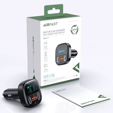 Acefast Acefast ładowarka samochodowa 101W 2x USB Typ C / USB, PPS, Power Delivery, Quick Charge 4.0, AFC, FCP czarny (B5) Acefast Acefast ładowarka samochodowa 101W 2x USB Typ C / USB, PPS, Power Delivery, Quick Charge 4.0, AFC, FCP czarny (B5)