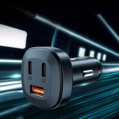 Acefast Acefast ładowarka samochodowa 66W 2x USB Typ C / USB, PPS, Power Delivery, Quick Charge 4.0, AFC, FCP, SCP czarny (B3 black) Acefast Acefast ładowarka samochodowa 66W 2x USB Typ C / USB, PPS, Power Delivery, Quick Charge 4.0, AFC, FCP, SCP czarny (B3 black)