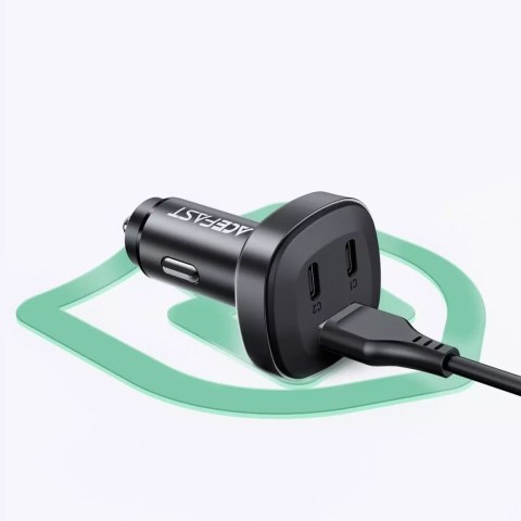 Acefast Acefast ładowarka samochodowa 66W 2x USB Typ C / USB, PPS, Power Delivery, Quick Charge 4.0, AFC, FCP, SCP czarny (B3 black) Acefast Acefast ładowarka samochodowa 66W 2x USB Typ C / USB, PPS, Power Delivery, Quick Charge 4.0, AFC, FCP, SCP czarny (B3 black)