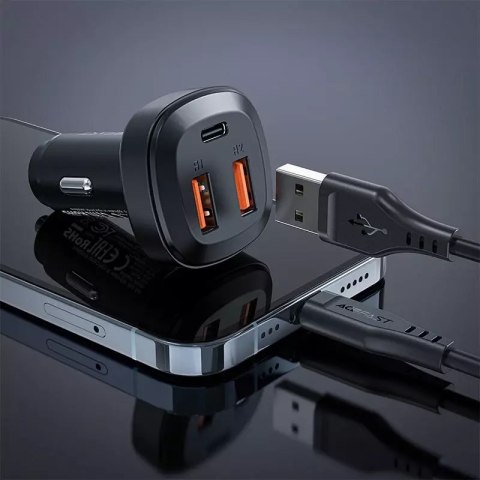 Acefast Acefast ładowarka samochodowa 66W 2x USB / USB Typ C, PPS, Power Delivery, Quick Charge 4.0, AFC, FCP, SCP czarny (B9) Acefast Acefast ładowarka samochodowa 66W 2x USB / USB Typ C, PPS, Power Delivery, Quick Charge 4.0, AFC, FCP, SCP czarny (B9)