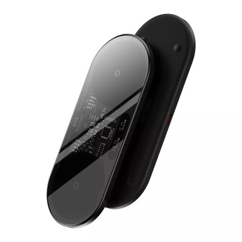 Baseus Baseus Digital LED Display podwójna ładowarka bezprzewodowa z cyfrowym wyświetlaczem 20W czarny (WXSX010101) Baseus Baseus Digital LED Display podwójna ładowarka bezprzewodowa z cyfrowym wyświetlaczem 20W czarny (WXSX010101)