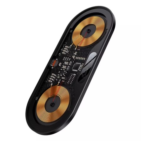 Baseus Baseus Digital LED Display podwójna ładowarka bezprzewodowa z cyfrowym wyświetlaczem 20W czarny (WXSX010101) Baseus Baseus Digital LED Display podwójna ładowarka bezprzewodowa z cyfrowym wyświetlaczem 20W czarny (WXSX010101)