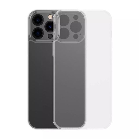 Baseus Baseus Frosted Glass Case etui pokrowiec do iPhone 13 Pro Max sztywna obudowa z żelową ramką przezroczysty (ARWS000802) Baseus Baseus Frosted Glass Case etui pokrowiec do iPhone 13 Pro Max sztywna obudowa z żelową ramką przezroczysty (ARWS000802)