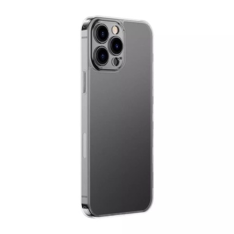 Baseus Baseus Frosted Glass Case etui pokrowiec do iPhone 13 Pro Max sztywna obudowa z żelową ramką przezroczysty (ARWS000802) Baseus Baseus Frosted Glass Case etui pokrowiec do iPhone 13 Pro Max sztywna obudowa z żelową ramką przezroczysty (ARWS000802)