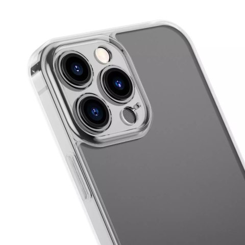 Baseus Baseus Frosted Glass Case etui pokrowiec do iPhone 13 Pro Max sztywna obudowa z żelową ramką przezroczysty (ARWS000802) Baseus Baseus Frosted Glass Case etui pokrowiec do iPhone 13 Pro Max sztywna obudowa z żelową ramką przezroczysty (ARWS000802)