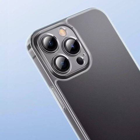 Baseus Baseus Frosted Glass Case etui pokrowiec do iPhone 13 Pro Max sztywna obudowa z żelową ramką przezroczysty (ARWS000802) Baseus Baseus Frosted Glass Case etui pokrowiec do iPhone 13 Pro Max sztywna obudowa z żelową ramką przezroczysty (ARWS000802)