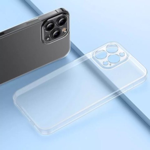 Baseus Baseus Frosted Glass Case etui pokrowiec do iPhone 13 Pro Max sztywna obudowa z żelową ramką przezroczysty (ARWS000802) Baseus Baseus Frosted Glass Case etui pokrowiec do iPhone 13 Pro Max sztywna obudowa z żelową ramką przezroczysty (ARWS000802)