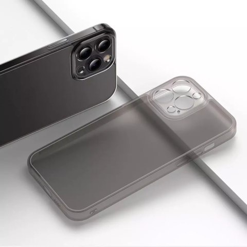 Baseus Baseus Frosted Glass Case etui pokrowiec do iPhone 13 Pro Max sztywna obudowa z żelową ramką przezroczysty (ARWS000802) Baseus Baseus Frosted Glass Case etui pokrowiec do iPhone 13 Pro Max sztywna obudowa z żelową ramką przezroczysty (ARWS000802)