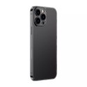 Baseus Baseus Frosted Glass Case etui pokrowiec do iPhone 13 Pro sztywna obudowa z żelową ramką czarny (ARWS000401)