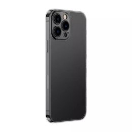 Baseus Baseus Frosted Glass Case etui pokrowiec do iPhone 13 Pro sztywna obudowa z żelową ramką czarny (ARWS000401)