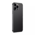 Baseus Baseus Frosted Glass Case etui pokrowiec do iPhone 13 Pro sztywna obudowa z żelową ramką czarny (ARWS001001)