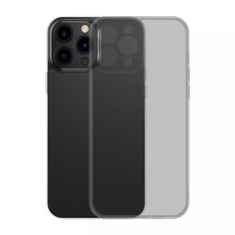 Baseus Baseus Frosted Glass Case etui pokrowiec do iPhone 13 Pro sztywna obudowa z żelową ramką czarny (ARWS001001)