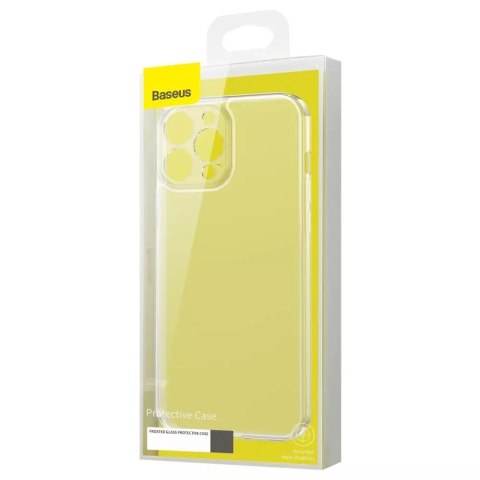 Baseus Baseus Frosted Glass Case etui pokrowiec do iPhone 13 Pro sztywna obudowa z żelową ramką czarny (ARWS001001) Baseus Baseus Frosted Glass Case etui pokrowiec do iPhone 13 Pro sztywna obudowa z żelową ramką czarny (ARWS001001)